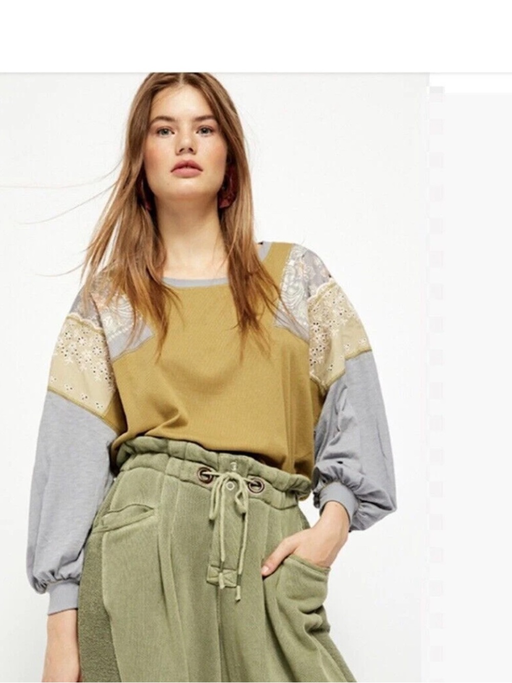 Free People We the Free Feelin It Tee Army Combo Large